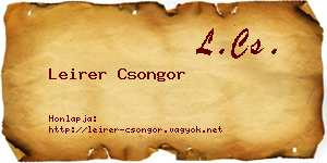 Leirer Csongor névjegykártya